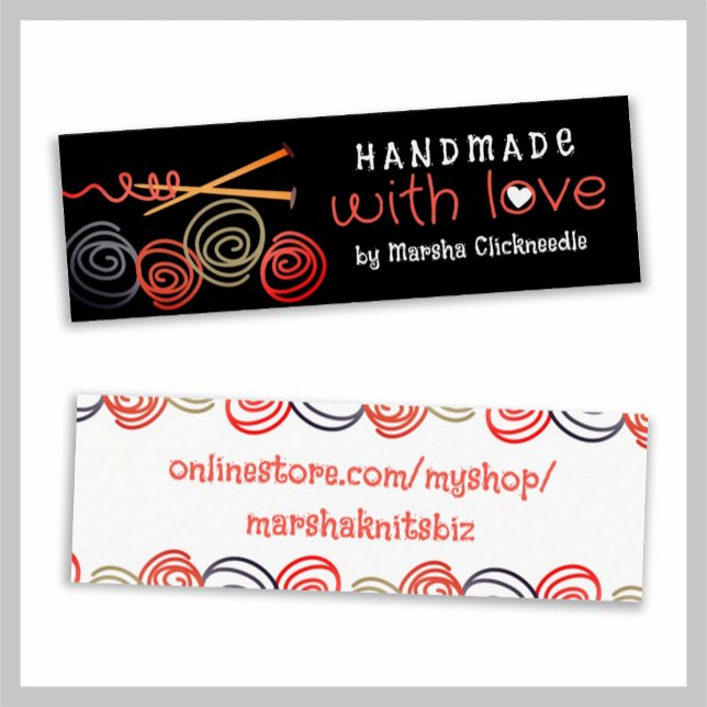 bunte Garnbälle Stricknadeln Geschenketiketten (Von Creator hochgeladen)