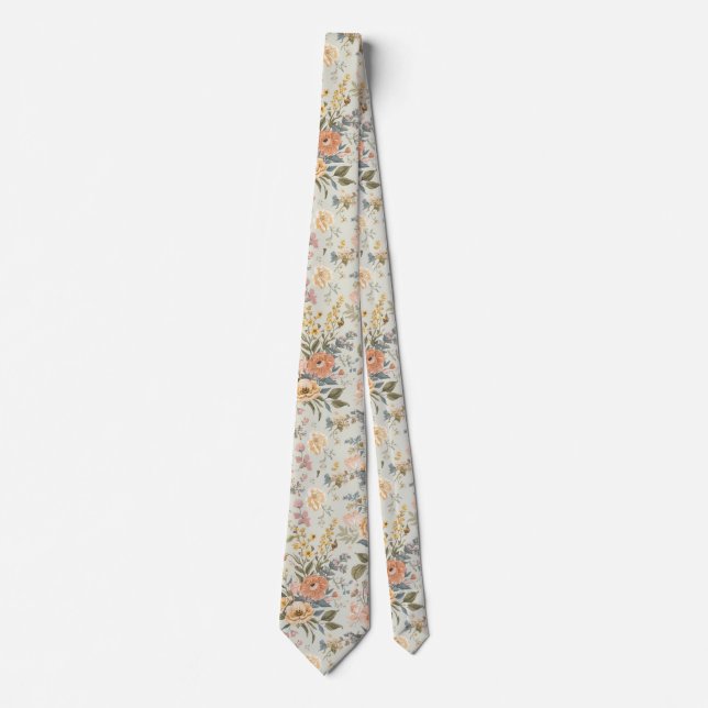 Bunte Gartenblumen Wildblume Frühlingswiese Krawatte (Vorderseite)