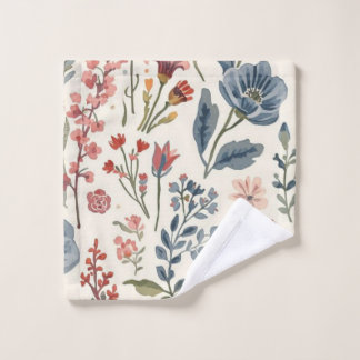 Bunte Gartenblumen Wildblume Frühlingswiese Waschlappen