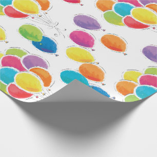 Bunte Geburtstags-Ballone Geschenkpapier