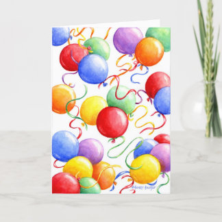 Bunte Geburtstagsballons Karte