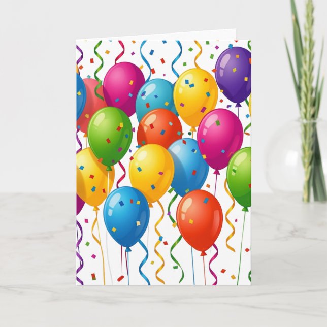 Bunte Geburtstagsballons Party-Feier Programm (Vorderseite)