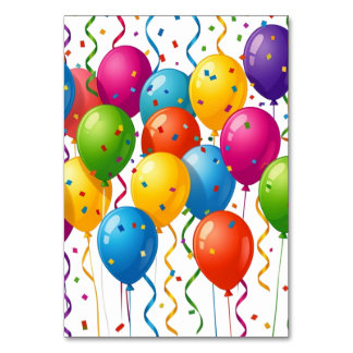 Bunte Geburtstagsballons Party-Feier Tischnummer