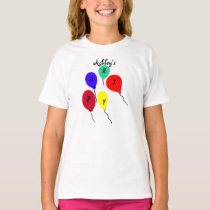 Bunte Geburtstagsparty Balloons T - Shirt CUSTOMIZ