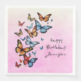 Bunte Geburtstagsparty Schmetterlingspapier Napkin Serviette