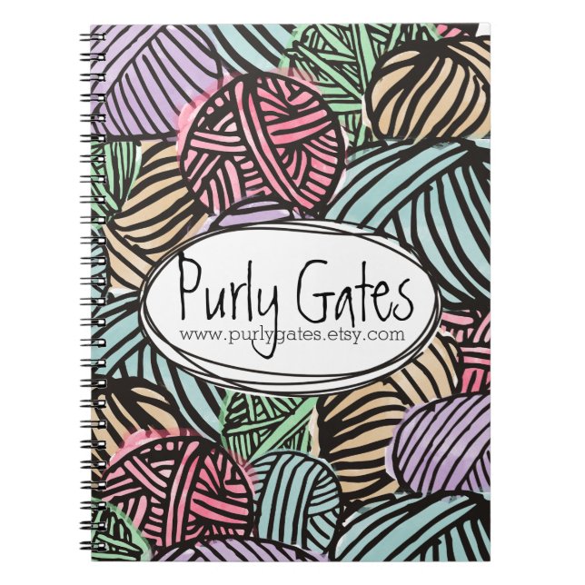 Bunte Gekritzelbälle der strickenden Häkelarbeit Notizblock (Vorderseite)