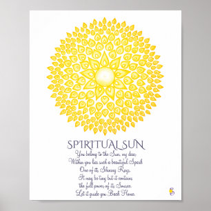 Bunte gelbe geistige Sun-Mandala Poster