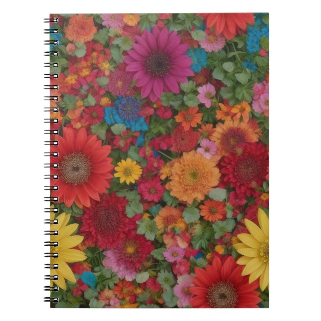 Bunte gemischte Blumen Notizblock (Vorderseite)