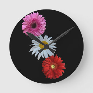 Bunte gemischte florale Daisy-Wanduhr Runde Wanduhr