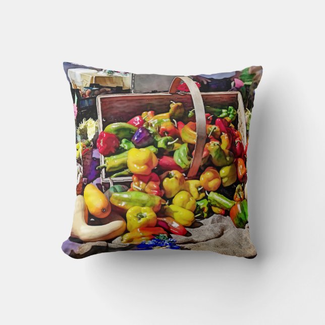 Bunte Gemüse auf dem Bauernmarkt Kissen (Vorderseite)