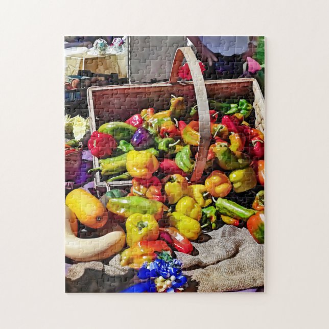 Bunte Gemüse auf dem Bauernmarkt Puzzle (Vertikal)