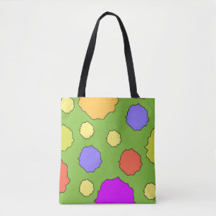 Bunte geometrische Retro-Funky-Kreise-Tragetasche