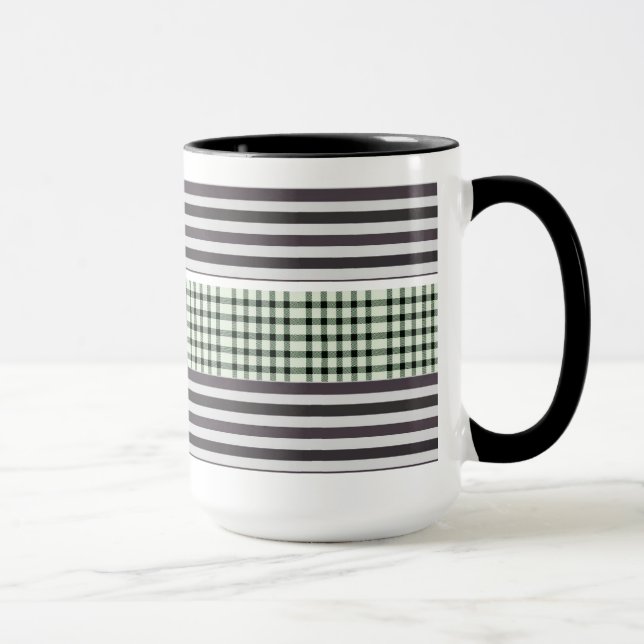 Bunte gestreifte Kaffeetasse (Rechts)