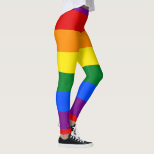 Bunte gestreifte Regenbogenflaggen-Leggings Leggings