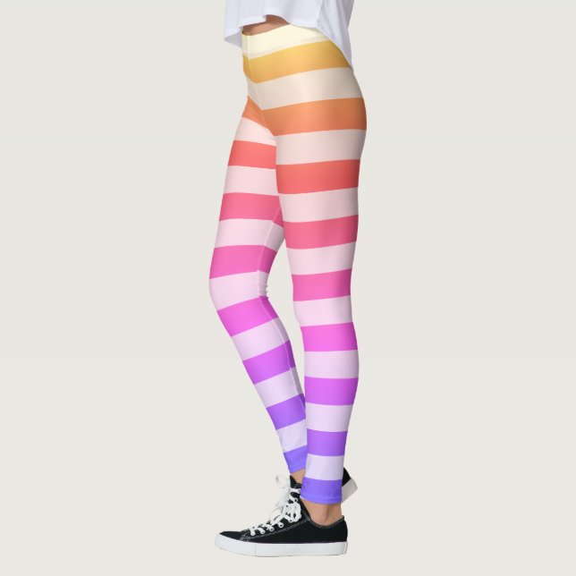 Bunte gestreiftes Muster-Leggings Leggings (Links)