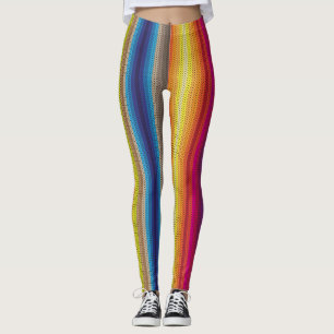 Bunte gestrickte Regenbogen-Effekt-Leggings Leggings