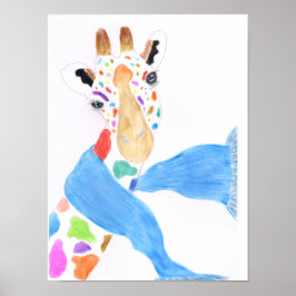 Bunte Giraffe Poster