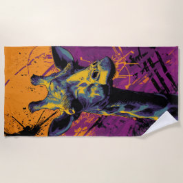 Bunte Giraffen-Graffiti-Pop-Art-Porträt Strandtuch