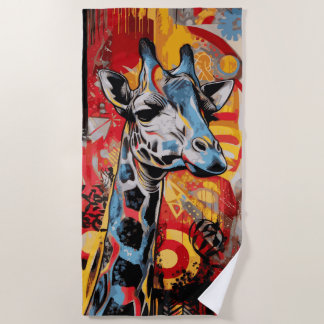 Bunte Giraffen-Pop-Art-Kunst Strandtuch