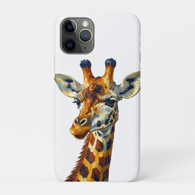 Bunte Giraffen-Porträt-Ölgemälde-Kunst Case-Mate iPhone Hülle (Rückseite)