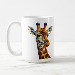 Bunte Giraffen-Porträt-Ölgemälde-Kunst Kaffeetasse