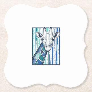Bunte Giraffenporträt-Vintage-Stich-Vektorgrafik Untersetzer