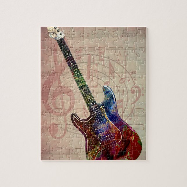 Bunte Gitarre Puzzle (Vertikal)