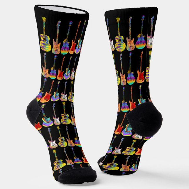 Bunte Gitarren Socken (Gewinkelt)