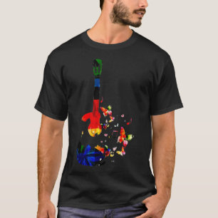 bunte Gitarrenkunst T-Shirt