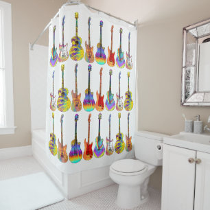 Bunte Gitarrenmuster Duschvorhang