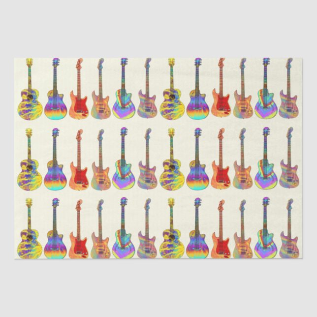 Bunte Gitarrenmuster Seidenpapier (Vorderseite)