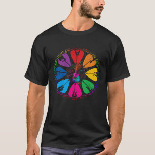 Bunte Gitarrenspieler-Gitarrist-Bassist-Musiker T-Shirt