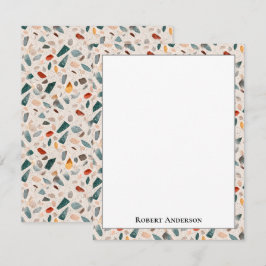 Bunte Glas-Chips Terrazzo-Muster Rahmen Mitteilungskarte