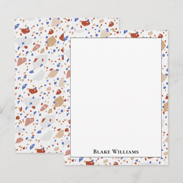 Bunte Glas-Chips Terrazzo-Muster Rahmen Mitteilungskarte (Vorne/Hinten)