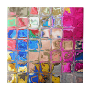 Bunte Glasblockbeschaffenheit Fliese