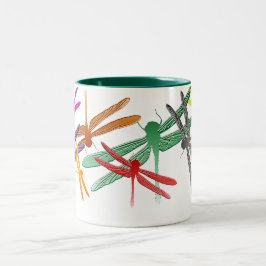 Bunte Gleiten-Libellen-Tasse Zweifarbige Tasse