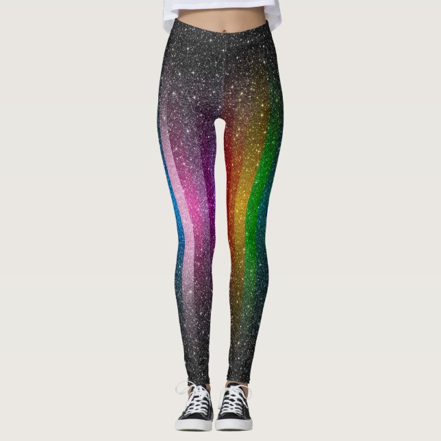 Bunte Glitzer-Glitzern-Leggings Leggings (Vorderseite)