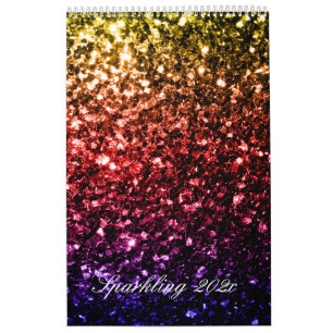 Bunte Glitzerpartikel individuell bedruckter Kalen Kalender