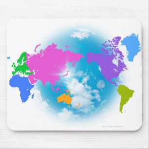 Bunte globale Karte Mousepad
