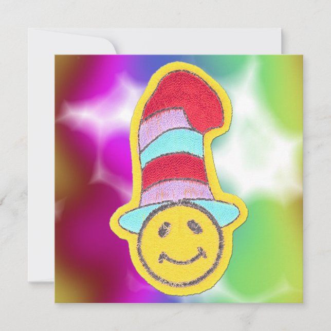 Bunte glückliche Gesichts-Einladungen Einladung (Vorderseite)