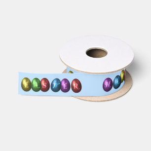 Bunte glückliche Ostereier Satinband