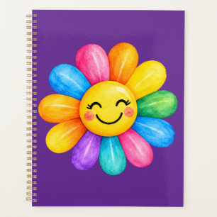 Bunte glückliche Regenbogenblume Planer