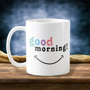 Bunte Good Morning Typography Kaffeetasse