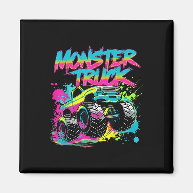 Bunte Graffiti-Kunst für Monster Trucks  Magnet (Vorne)