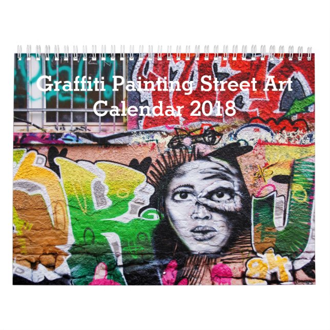 Bunte Graffiti-Malerei-Straßen-Kunst 2018 Kalender (Titelbild)