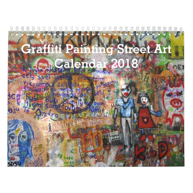 Bunte Graffiti-Malerei-Straßen-Kunst 2018 Kalender (Titelbild)