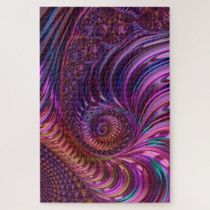 Bunte Groovy Trippy Funky Spirale Fraktal Kunst Puzzle
