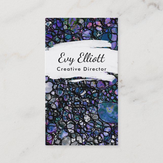 Bunte, Grungy abstrakte Kunst mit Kreisen Visitenkarte (Vorderseite)