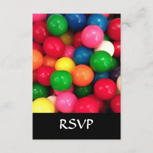 Bunte Gummi-Ball-Süßigkeit RSVP Karte