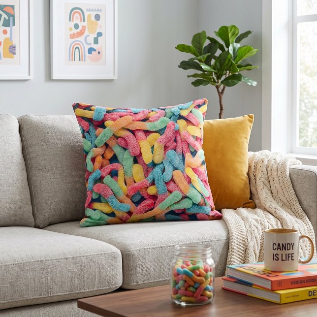 Bunte Gummiwürmer Kissen (Von Creator hochgeladen)